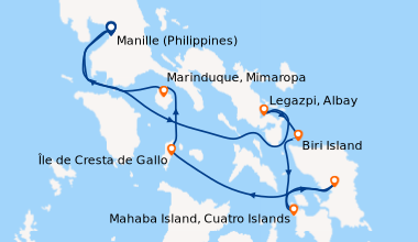 Itinéraire de la croisière Secrets de l’archipel des Visayas
