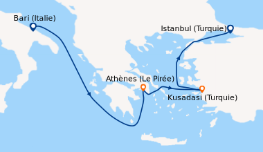 Itinéraire de la croisière Mythes & Empires