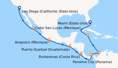 Itinéraire de la croisière San Diego (Californie, Etats-Unis), En mer, C...
