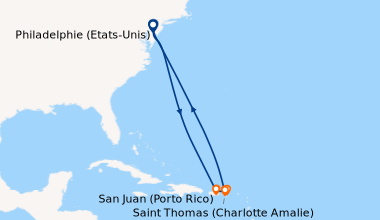 Itinéraire de la croisière Philadelphie (Etats-Unis), En mer, En mer, Pu...