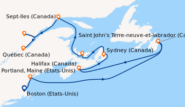 Itinéraire de la croisière Boston (Etats-Unis), Portland, Maine (Etats-U...