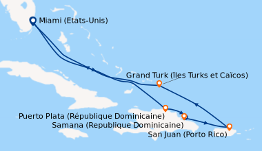 Itinéraire de la croisière Miami (Etats-Unis), En mer, Puerto Plata (Rép...