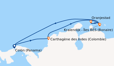 Itinéraire de la croisière Colón (Panama), Carthagène des Indes (Colombi...