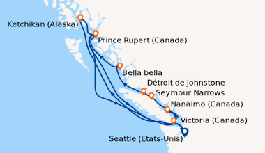 Itinéraire de la croisière Seattle (Etats-Unis), En mer, Ketchikan (Alas...
