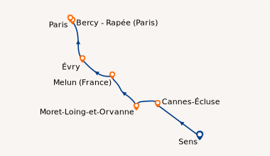 Itinéraire de la croisière Escales royales et cités médiévales, croisière sur la Petite Seine, à la rencontre de l'histoire de France (SNP_RCAIPP)