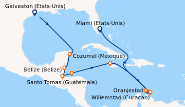 Itinéraire de la croisière Galveston (Etats-Unis), En mer, Cozumel (Mexi...