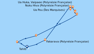 Itinéraire de la croisière À la découverte des Marquises 