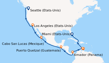 Itinéraire de la croisière Seattle (Etats-Unis), En mer, En mer, En mer,...