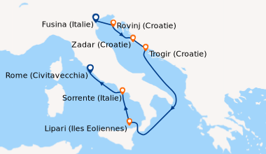 Itinéraire de la croisière Fusina (Italie), Rovinj (Croatie), Zadar (Cro...