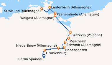 Itinéraire de la croisière De la capitale allemande à la mer Baltique (BSU_PP)
