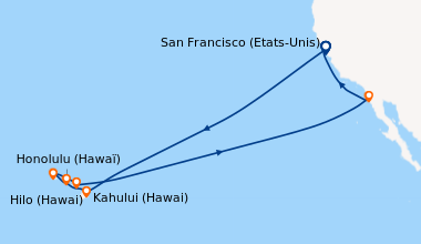 Itinéraire de la croisière San Francisco (Etats-Unis), En mer, En mer, E...