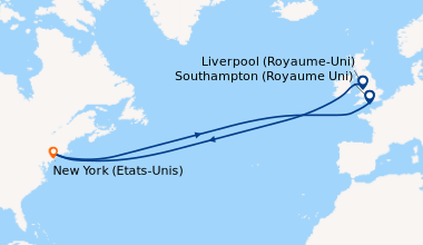Itinéraire de la croisière Liverpool (Royaume-Uni), En mer, En mer, En m...