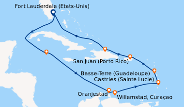 Itinéraire de la croisière Fort Lauderdale (Etats-Unis), En mer, Georget...