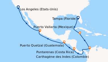 Itinéraire de la croisière Tampa (Floride), En mer, George Town (Iles Ca...