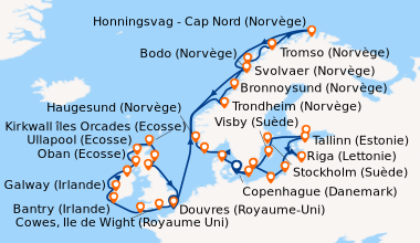 Itinéraire de la croisière Douvres (Royaume-Uni), Cowes, Ile de Wight (R...