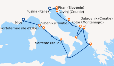 Itinéraire de la croisière En mer, Portoferraio (île d\'Elbe), Porto San...