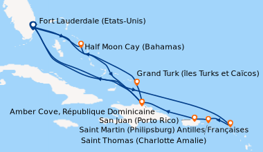 Itinéraire de la croisière Fort Lauderdale (Etats-Unis), En mer, En mer,...