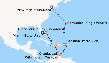 Itinéraire de la croisière New York (Etats-Unis), En mer, Bermudes (King...