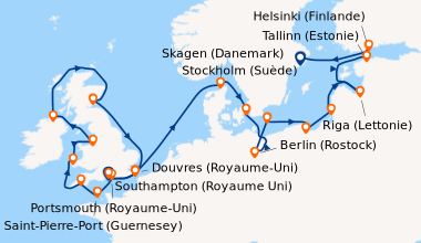 Itinéraire de la croisière Southampton (Royaume Uni) , Portsmouth (Royau...