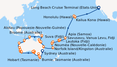 Itinéraire de la croisière Sydney (Australie), Sydney (Australie), En me...