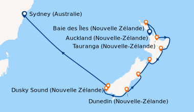 Itinéraire de la croisière Auckland (Nouvelle-Zélande), Baie des Îles (N...