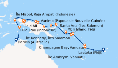 Itinéraire de la croisière Darwin (Australie), En mer, Pulau Nai (Indone...