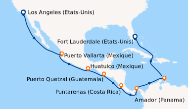 Itinéraire de la croisière Los Angeles (Etats-Unis), En mer, En mer, Pue...
