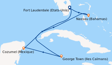 Itinéraire de la croisière Fort Lauderdale (Etats-Unis), En mer, Costa M...