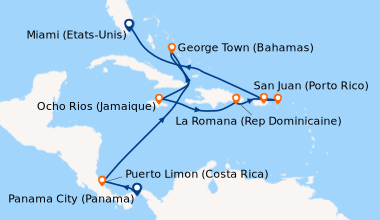 Itinéraire de la croisière Panama City (Panama), Panama City (Panama), E...