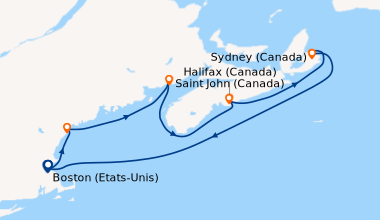 Itinéraire de la croisière Boston (Etats-Unis), Portland, Maine (Etats-U...