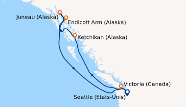 Itinéraire de la croisière Seattle (Etats-Unis), En mer, Ketchikan (Alas...