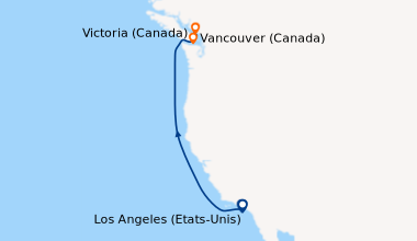 Itinéraire de la croisière Los Angeles (Etats-Unis), En mer, En mer, Vic...