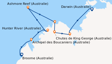 Itinéraire de la croisière Broome (Australie), Crique des Boucaniers, Sa...