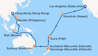 Itinéraire de la croisière Hong-Kong (Hong-Kong), En mer, Manille (Phili...