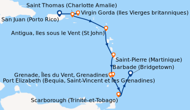Itinéraire de la croisière San Juan (Porto Rico), Saint Thomas (Charlott...