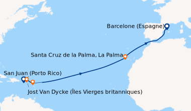 Itinéraire de la croisière San Juan (Porto Rico), Jost Van Dycke (Îles V...