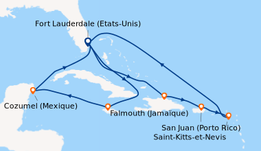 Itinéraire de la croisière Fort Lauderdale (Etats-Unis), Princess Cays (...