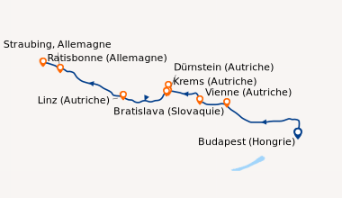 Itinéraire de la croisière Budapest (Hongrie), Budapest (Hongrie), Brati...