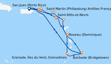 Itinéraire de la croisière San Juan (Porto Rico), Saint Thomas (Charlott...