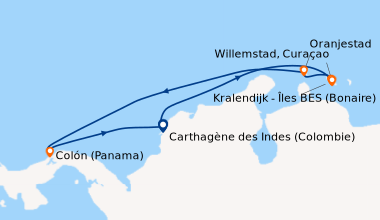 Itinéraire de la croisière Carthagène des Indes (Colombie) , En mer, Kra...