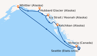 Itinéraire de la croisière Seattle (Etats-Unis), En mer, Ketchikan (Alas...