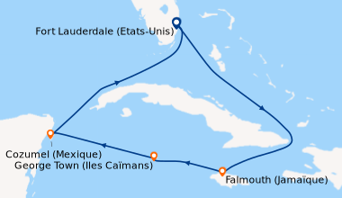 Itinéraire de la croisière Fort Lauderdale (Etats-Unis), En mer, Costa M...
