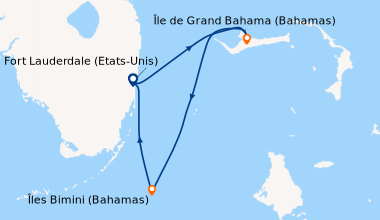 Itinéraire de la croisière Fort Lauderdale (Etats-Unis), Nassau (Bahamas...