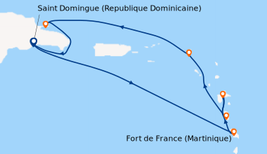 Itinéraire de la croisière Antilles