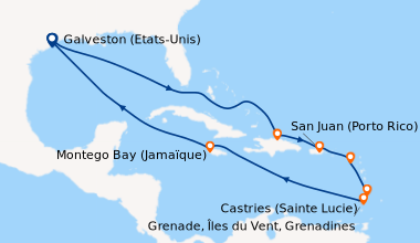 Itinéraire de la croisière Galveston (Etats-Unis), En mer, En mer, En me...