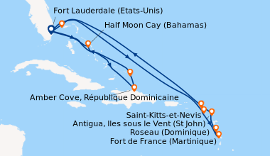 Itinéraire de la croisière Fort Lauderdale (Etats-Unis), Half Moon Cay (...