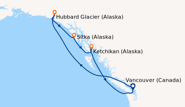 Itinéraire de la croisière Vancouver (Canada), En mer, Pointe Du Detroit...