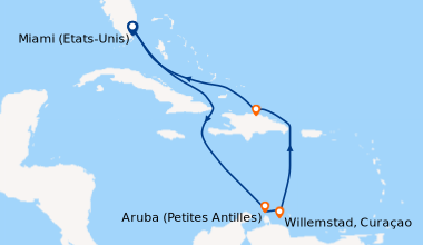 Itinéraire de la croisière Miami (Etats-Unis), En mer, En mer, Aruba (Pe...