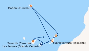 Itinéraire de la croisière Las Palmas (Grande Canarie), Tenerife (Canari...
