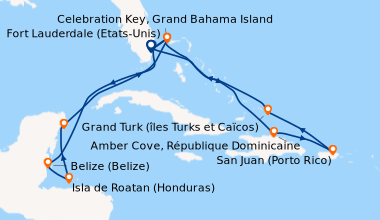 Itinéraire de la croisière Fort Lauderdale (Etats-Unis), Celebration Key...